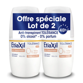 Etiaxil Anti-Transpirant Traitement Déodorant Roll-on 48H Peaux Sensibles 2 x 50ml