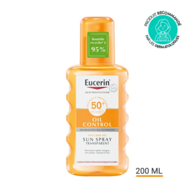 Eucerin Sun Protection Oil Control spray transparent SPF50+ – Peaux grasses 200 ml