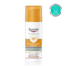 Eucerin Sun Oil Control Gel-Crème Teinté SPF50+ Medium 50 ml – Peaux grasses à imperfections
