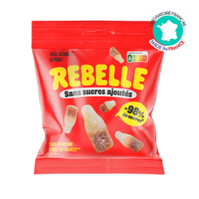 Rebelle Bonbons Cola acidulés 50 g – faible teneur en sucre
