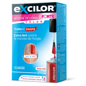 Excilor Mycose de l'ongle Traitement Forte Color Rouge 30 ml
