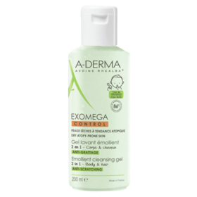 EXOMEGA - Control - Gel Lavant Émollient Anti-Grattage 2 en 1 Corps et Cheveux - 200 ml