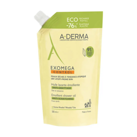A-Derma Exomega Control Huile Lavante Emolliente Anti-Grattage Eco Recharge 500 ml