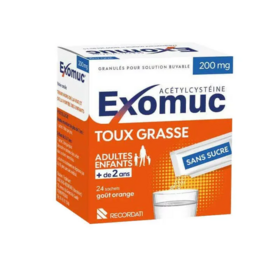 Exomuc 200 mg Toux Grasse - 24 sachets – Médicament expectorant