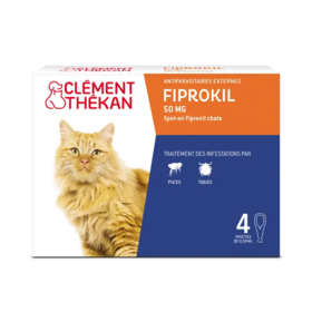 Fiprokil Chat 0,5 ml – Antiparasitaire externe chat 0,5 ml – Solution pour application cutanée – Boîte de 4 pipettes