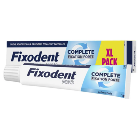 Fixodent pro complete crème adhésive prothèses totales & partielles fraîcheur 70,5 g fixation & confort