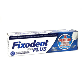 Fixodent Pro Plus crème adhésive anti-particules 40 g – crème adhésive prothèses dentaires