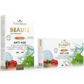 Flora Natura Complexe collagène hyaluronique 20 ampoules – anti-âge, fermeté de la peau et vitamine C bio