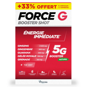 Vitavea Santé Force G booster shot 20 ampoules — complément alimentaire énergie immédiate et performances mentales
