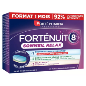 Forté Pharma Forté nuit sommeil relax 8h 30 comprimés – endormissement rapide & sommeil continu