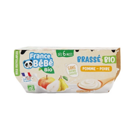 France Bébé Brassé Pomme-Poire BIO 4 x100 g