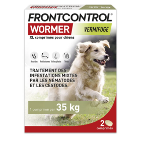 Frontcontrol Wormer pour chiens  XL 2 comprimés vermifuge grands chiens