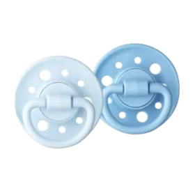 GAÏA - Sucettes Rondes  C2 Caoutchouc Naturel Bleu/Bleu Pastel 0-6 mois - Lot de 2 sucettes