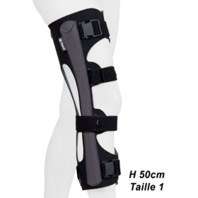 GENU'R 20° - Attelle de Genou Aérée - Haurteur 50cm- Taille 1