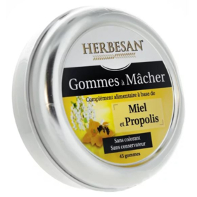 Gommes à Mâcher au Miel de Propolis - Gorge - 45 Gommes