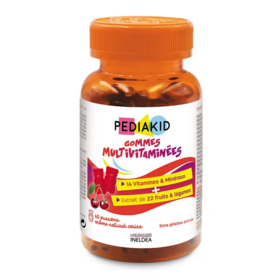 Pediakid Gommes Multivitaminées enfants 60 oursons - Fatigue et fonctionnement du système immunitaire dès 3 ans