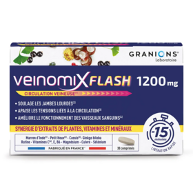 Granions Veinomix Flash 1200 mg 30 comprimés – Circulation veineuse et jambes légères