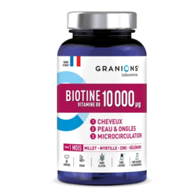Biotine Vitamine B8 - Cheveux, peau et ongles 10 000 µg 60 comprimés