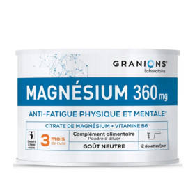 Granions Magnésium 360 mg – Fatigue Physique & Mentale – 60 comprimés