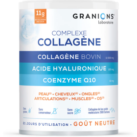 Granions Complexe Collagène bovin poudre 262,8 g – complément alimentaire anti-âge peau articulations et muscles 6-en-1