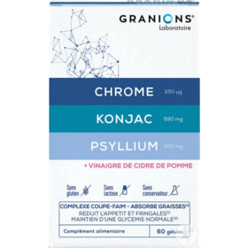 Granions Coupe Faim Chrome Konjac Psyllium 60 gélules