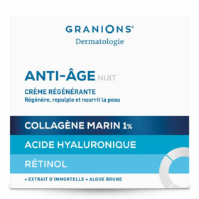 Granions Crème Régénérante Anti-Âge Nuit 50 ml – Rénovation cellulaire et confort intense Collagène Marin, Acide hyaluronique, Rétinol