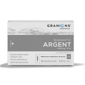 Granions d’Argent 2 ml - 30 ampoules buvables – Médicament d’oligothérapie anti-infectieux