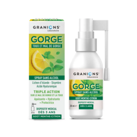 Granions Spray Gorge Sans Alcool 20 ml – Toux, gorge irritée et maux de gorge