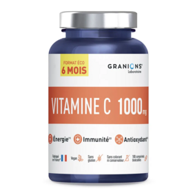 Granions Vitamine C 1000 mg 180 comprimés – Vitalité, immunité et fatigue passagère