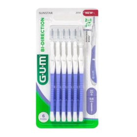GUM - Bi-Direction Brossettes Interdentaires 0,6 mm 2014 - Lot de 6 Brossettes