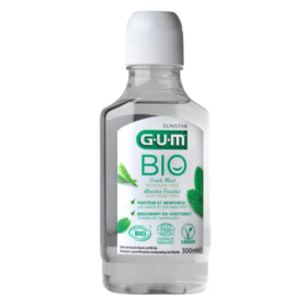 GUM Bio Bain de bouche fluoré 300 ml – bain bouche prévention caries