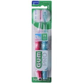 GUM Technique Pro duo pack 2 brosses à dents Medium 1528 – brosse à dents plaque dentaire