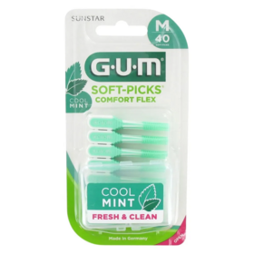 GUM Soft Picks comfort flex medium 40 pièces – brossettes interdentaire menthe
