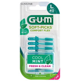 GUM Soft‑Picks Comfort flex large 40 pièces – brossettes interdentaire menthe