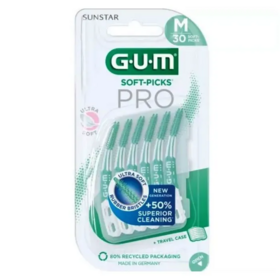 GUM Soft-Picks Pro brossettes interdentaire 30 pièces – nettoyage interdentaire medium