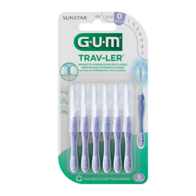 GUM Trav-ler 0,6 mm – brossettes interdentaires 6 pièces – nettoyage interdentaire fin