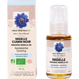 Haut-Segala Huile végétale biologique de nigelle du haut-ségala 50ml – soin apaisant et réparateur