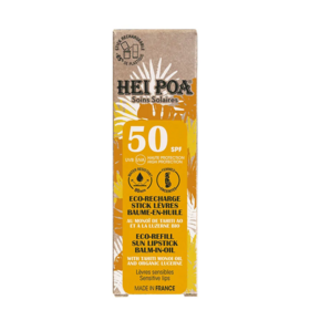 Hei Poa Éco-Recharge Stick Lèvres Solaire SPF50+ 4 g — stick lèvres solaire monoï de Tahiti luzerne bio protection lèvres sensibles