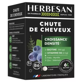 Herbesan Chute de cheveux 30 comprimés – complément fortifiant croissance & densité