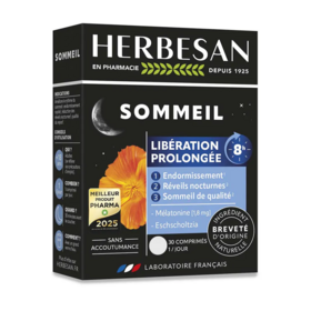 Herbesan Noctaphyt LP 8 h sommeil 30 comprimés – soutien naturel de l’endormissement et du sommeil