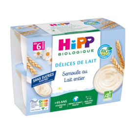 HiPP Délice de lait Semoule au lait entier 4x100g