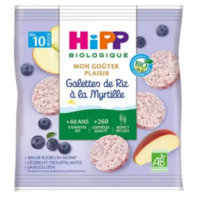 HiPP Goûter plaisir Galettes de Riz à la Myrtille 30g