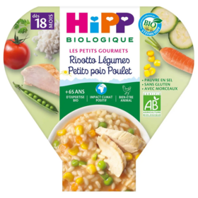 HiPP Les Petits Gourmets Risotto Légumes Petits Pois Poulet dès 18 mois 260g