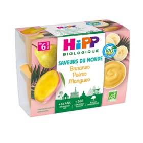 HiPP Saveur du monde Bananes Poires Manges 4x100g