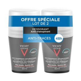 Vichy Déodorant Homme Anti-Transpirant 48H Lot de 2 x 50 ml