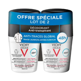 Vichy Homme Anti-transpirant Anti-traces 48h Roll-on 2 x 50 ml
