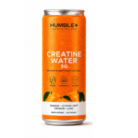 Humble+ Créatine Water citron vert 330 ml — boisson pétillante enrichie en créatine 3 g pour le sport