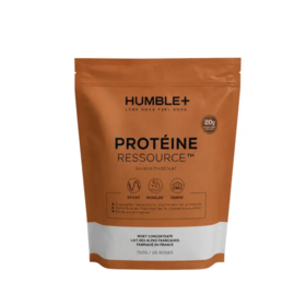 Humble+ Protéine Ressource saveur chocolat 750 g — poudre de lactosérum français pour la masse musculaire