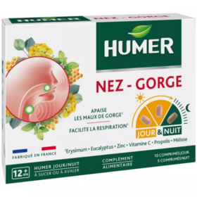 Humer Nez gorge jour nuit 15 comprimés – confort respiratoire et immunité