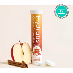 Hydratis Pomme Cannelle 20 pastilles effervescentes – Électrolytes et hydratation à boire chaud